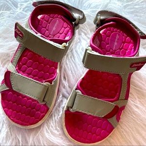 Eddie Bauer pink gray sandals Velcro